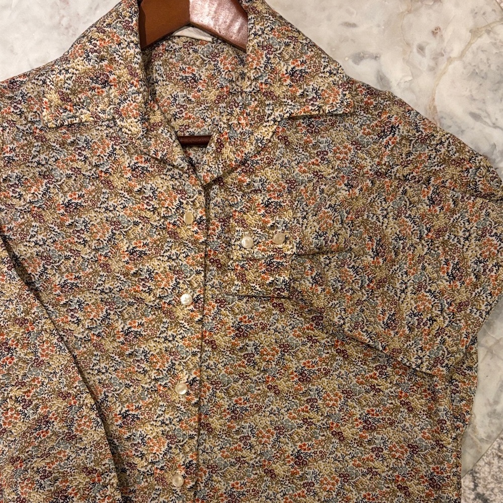 Vintage 70s Clingfit Long Sleeve Button-Up Shirt